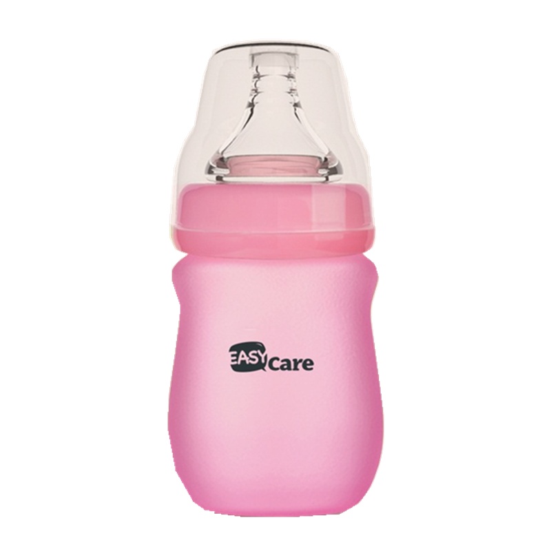 easycare伊斯卡尔 新生儿玻璃奶瓶宝宝硅胶宽口径奶瓶防胀气婴儿150ml颜色随机