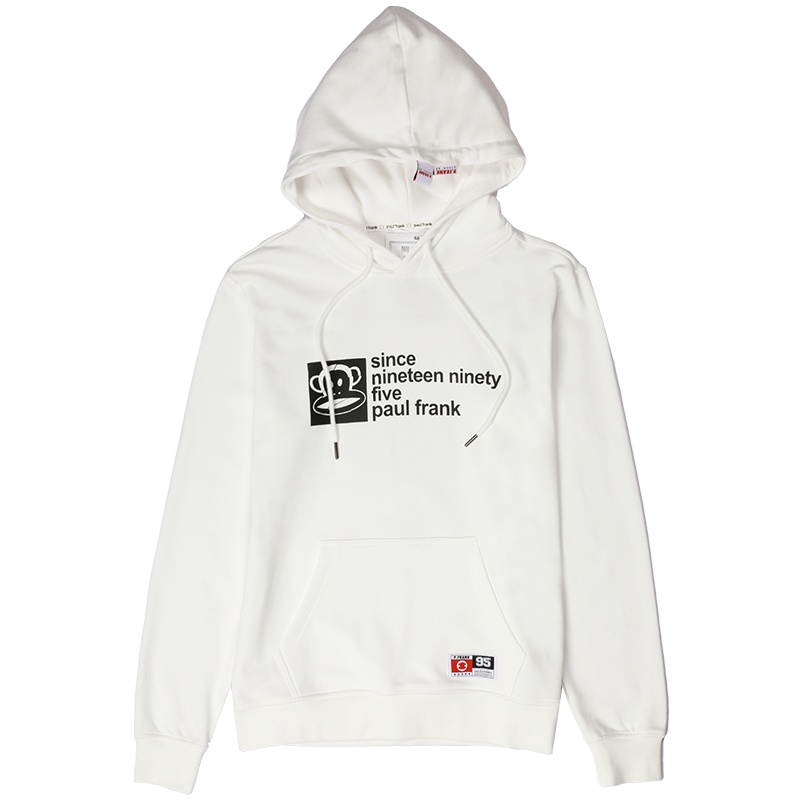 大嘴猴春秋季新款连帽卫衣女韩版潮ins薄款情侣装 S 白色/情侣同款同码