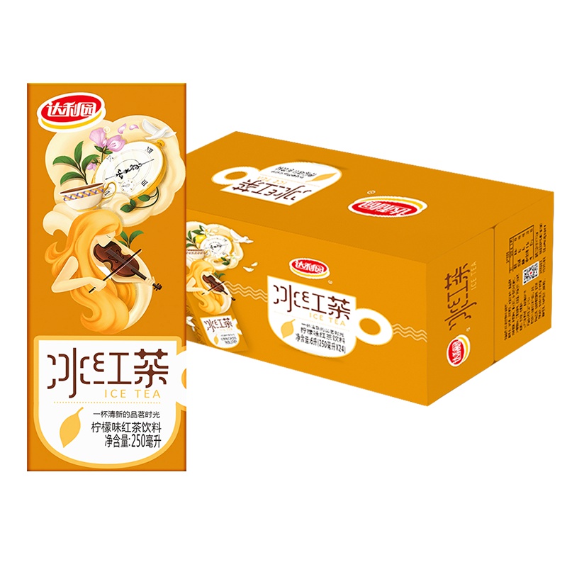 达利园 冰红茶柠檬味红茶饮料 250ml*24包 6000ML