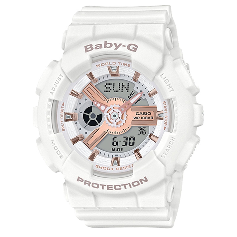 CASIO卡西欧女表 BABY-G防水防摔个性百搭手表多功能运动女士石英手表BA-110RG-7APR