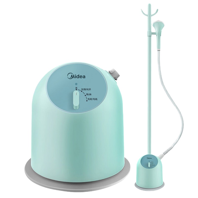美的(Midea)挂烫机家用蒸汽挂烫机 手持电熨斗熨衣机1.4L单杆(青绿色)