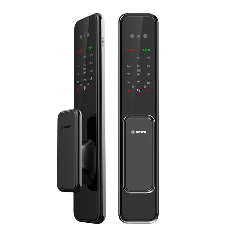 博世(BOSCH)指纹锁智能锁人脸识别智能门锁电子锁智能家居家用防盗门密码磁卡锁 EL600B纳米黑