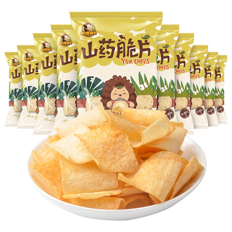 刺猬阿甘山药脆片网红脆片好吃的休闲零食山药薄片脆片31g*10包