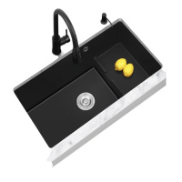 定制石英石水槽大单槽厨房洗菜盆古达花岗岩洗碗池阶梯式加厚带沥水洗碗槽