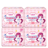 七度空间卫生巾女姨妈巾少女纯棉10片装*4包超薄日用卫生巾