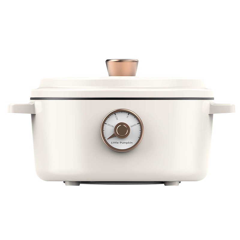 小南瓜 电煮锅家用炒菜电炒锅多功能一体式电热火锅宿舍学生小电锅 典雅白[标准款]