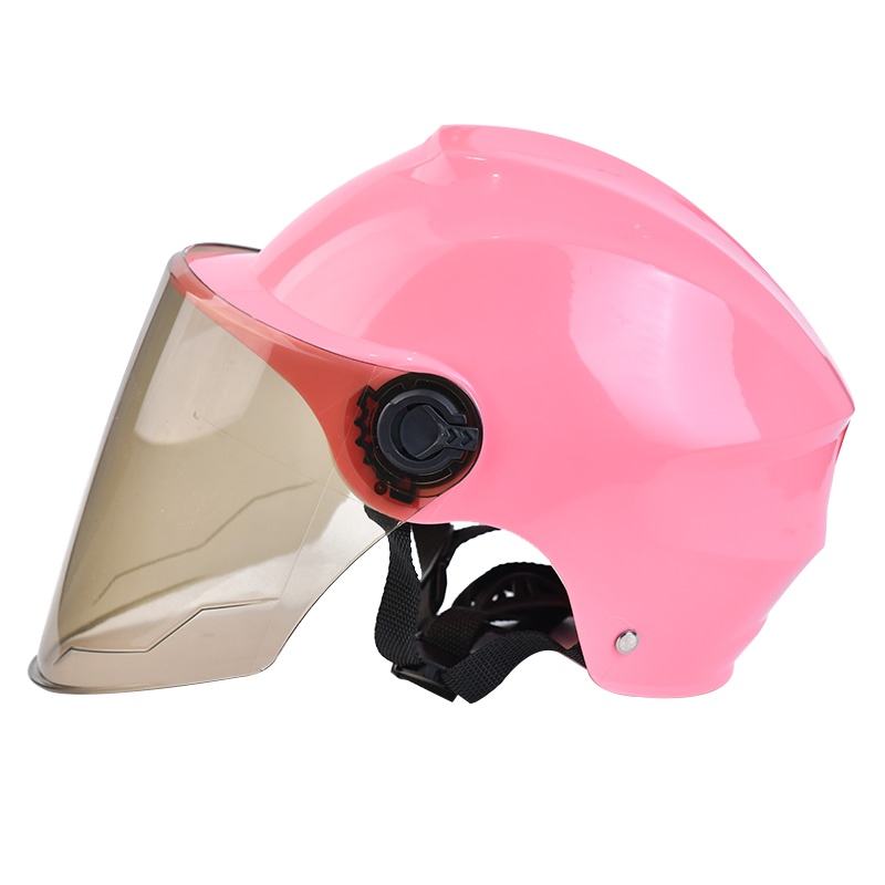 尤利特(UNIT)头盔电动车女男士夏季防晒半盔可爱四季轻便式通用电瓶车安全头帽粉色