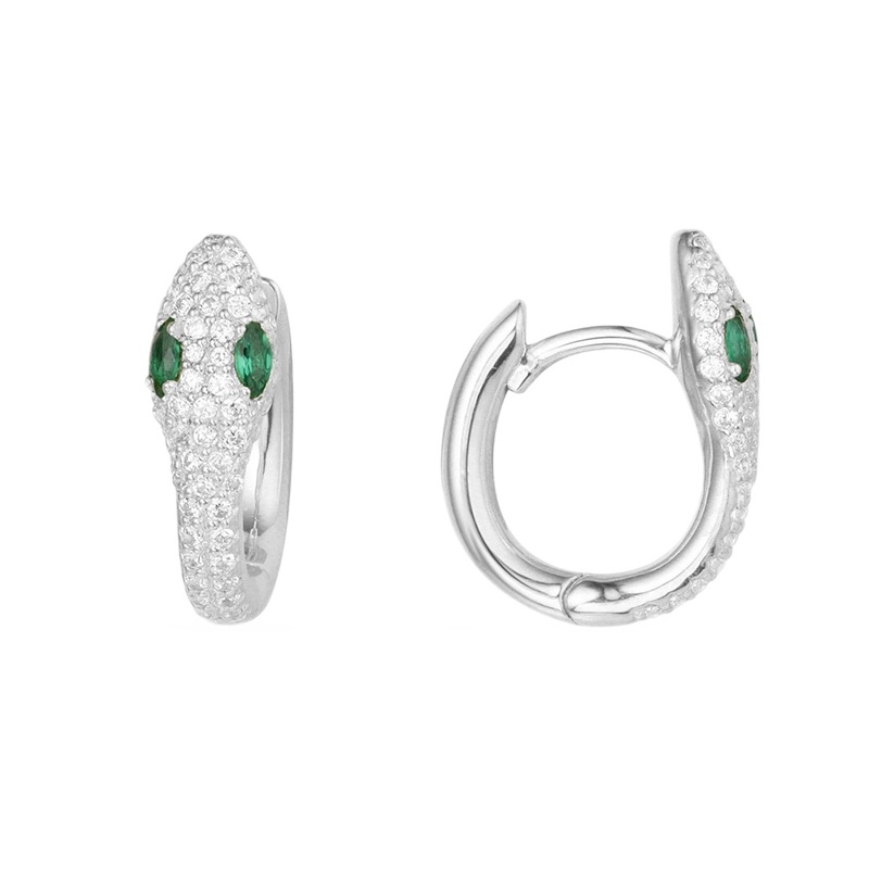 APM MonacoWONDERLAND系列 女士 银镶晶钻蛇形 耳环 AE10184XKG