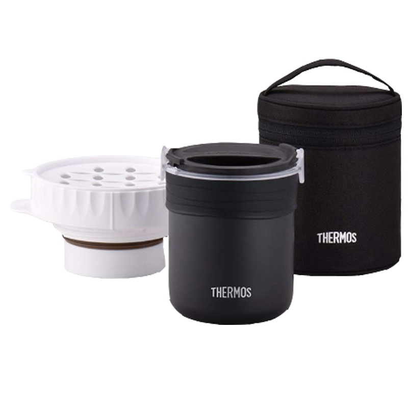 膳魔師THERMOS不锈钢真空断热保温便当盒附保温袋 JBS-360 BK 360ml 黑色