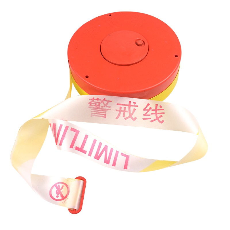 加厚盘式警戒线 安全警示线 伸缩带涤纶布盘式 120米