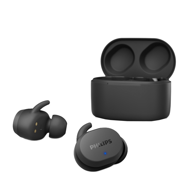 飞利浦真无线蓝牙耳机T2206黑色高音质高端降噪入耳式运动型高颜值2023年新款男女士适用于苹果安卓华为超长待机