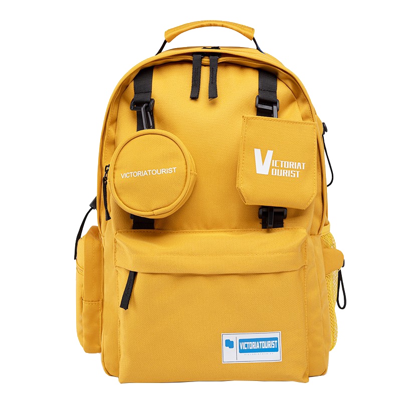 维多利亚旅行者(VICTORIATOURIST)女士双肩包 休闲旅行背包 大容量电脑数码包 校园情侣款 V2109黄色