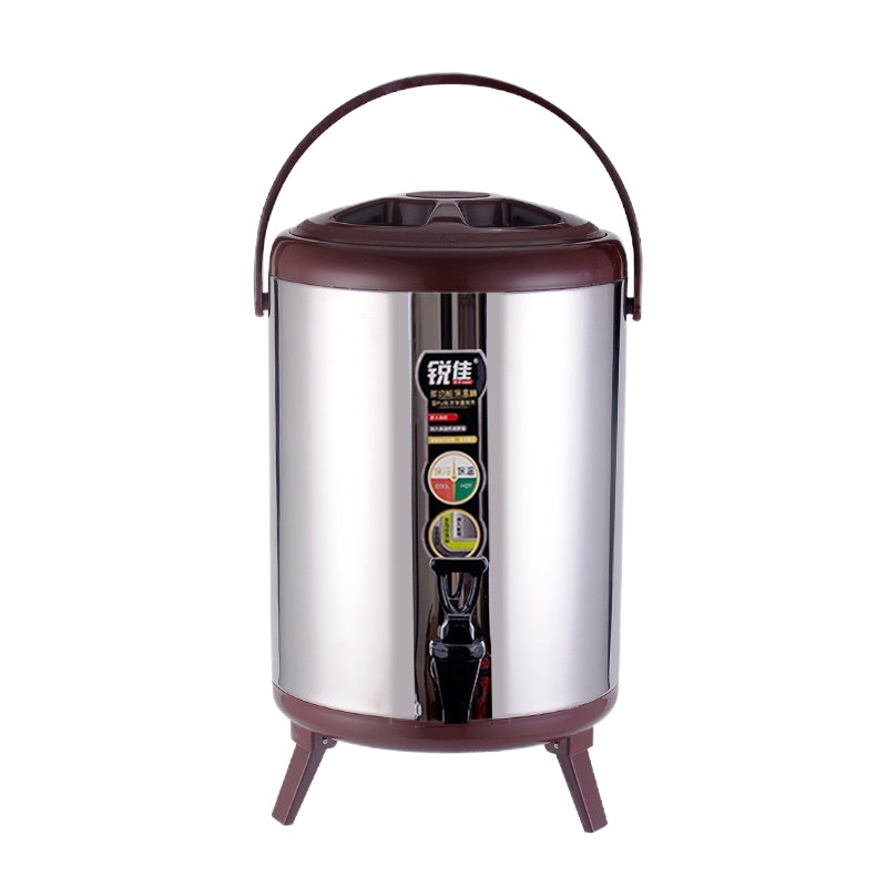 三维工匠商用保温奶茶桶大容量不锈钢开水桶保温桶豆浆桶果汁桶带龙头茶桶 16棕全发泡凹槽饭盒