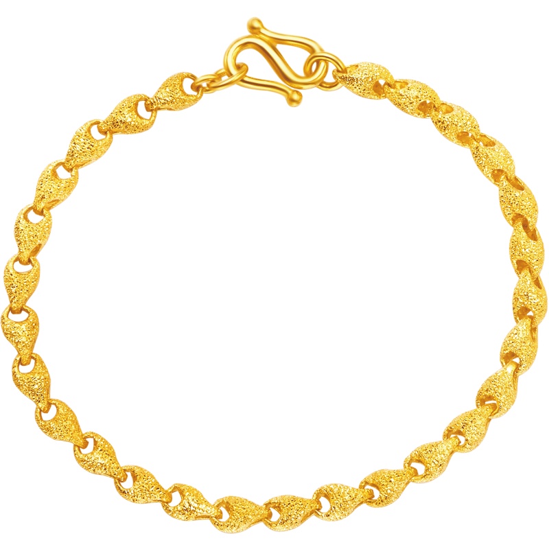 周大福简约时尚大方足金金饰品手链（工费：238元）计价F7538