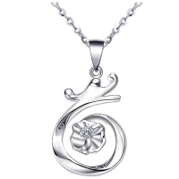 梦克拉 18K金钻石吊坠女 单钻吊坠 简约 k金钻石挂坠 女款项坠 东方情缘