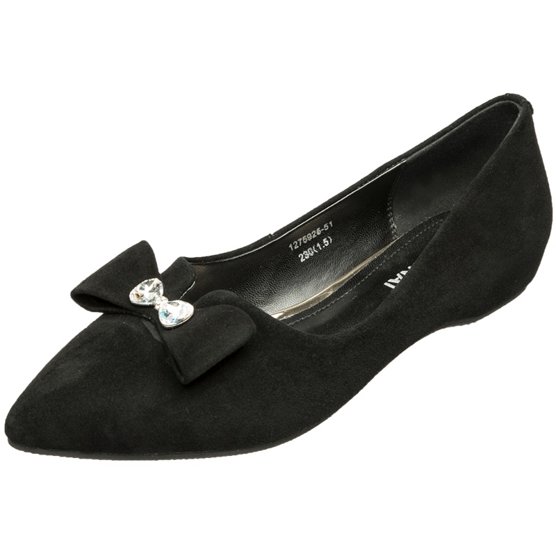 康奈女鞋 秋季休闲百搭日常约会纯色套脚平跟尖头浅口单鞋1275926