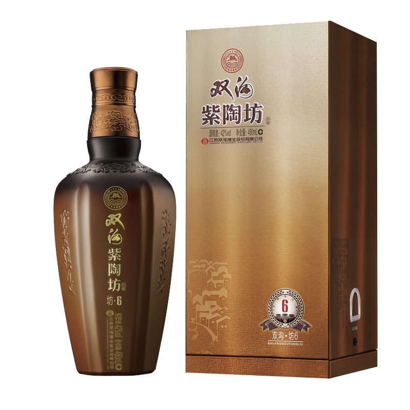 双沟 紫陶坊 坊6 42度480ml*6瓶 整箱装 浓香型白酒