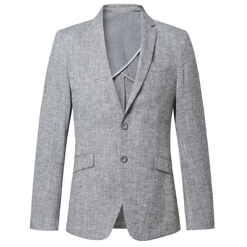 商场同款 与狼共舞休闲单西男修身男士西装条纹西服
