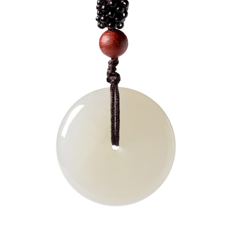 帛兰梓韵 和田玉平安扣玉吊坠和田白玉男女款玉佩玉石挂件带证书