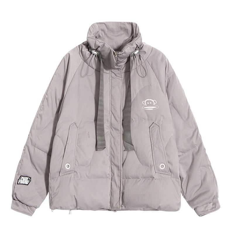 Paul Frank/大嘴猴秋冬羽绒服女宽松韩版时尚立领印花潮X