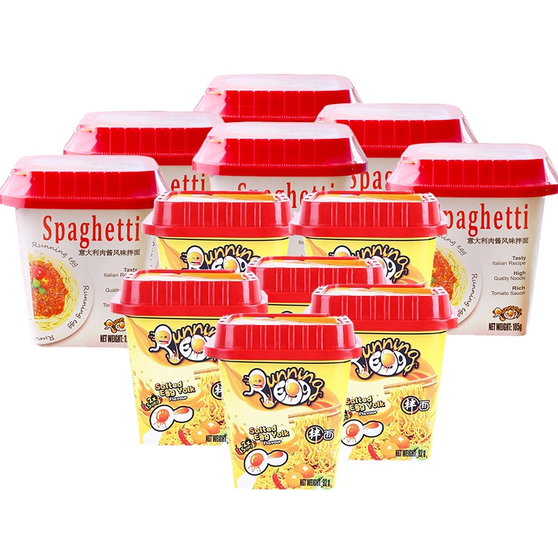 奔跑吧蛋蛋面混合口味(香辣咸蛋黄92g*6桶 意大利肉酱风味105g*6桶)