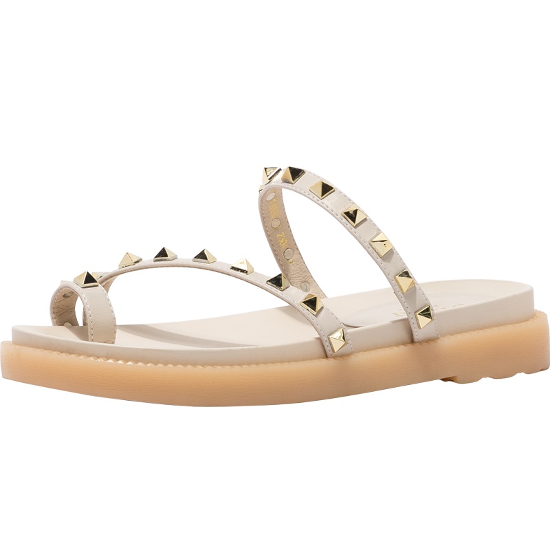 星期六(ST&SAT)拖鞋夏季新款套趾平跟铆钉外穿女拖SS02110205