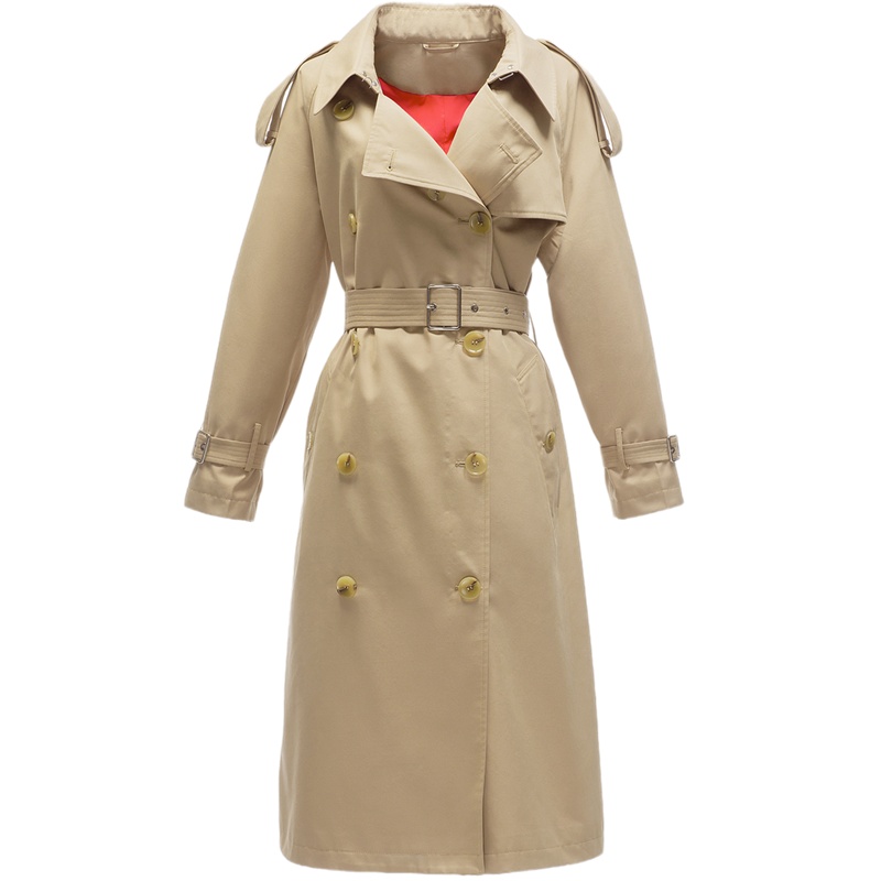 爱号女装2021年春秋新款英伦风气质纯色宽松收腰风衣女中长款外套