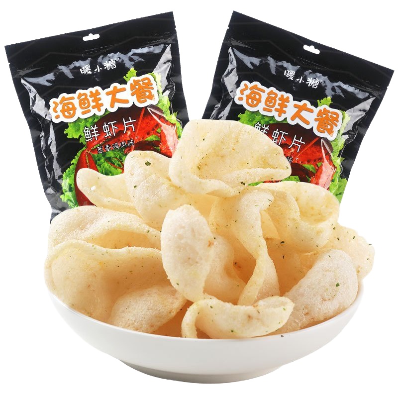 WQMD暖小糖海鲜大餐鲜虾片(葱香鸡肉味)65g/袋*2