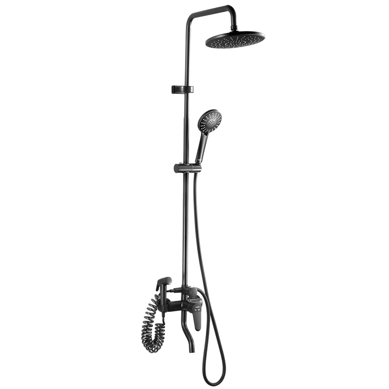 华帝(VATTI)卫浴铜质龙头淋浴花洒套装手持花洒 雅黑增压喷枪四功能多出水花洒套装