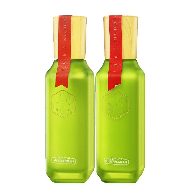 百雀羚三生花2件套 玲珑玉润清滢醒肤水+凝水菁华乳100ml补水保湿滋润女各种肤质