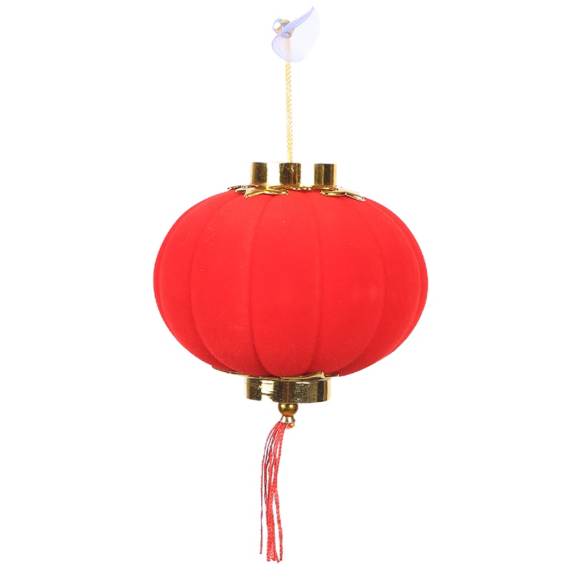 新年节庆装饰挂件植绒小灯笼10#9个装