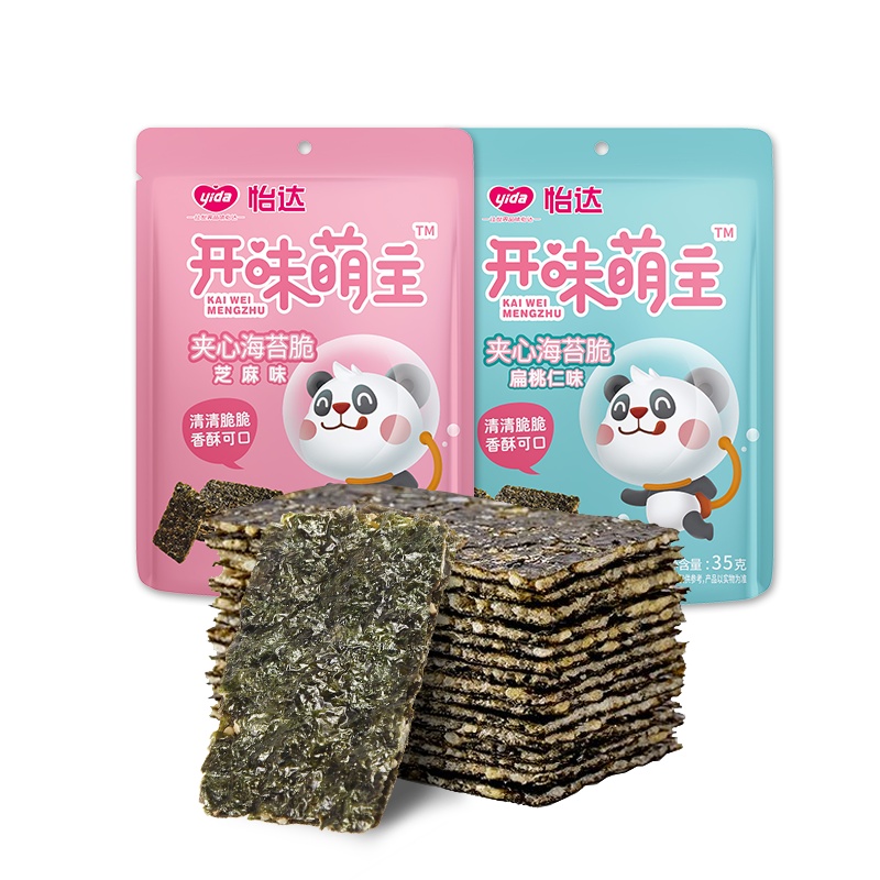 怡达 开味萌主扁桃仁海苔脆夹心脆 孕妇婴幼儿辅食食谱