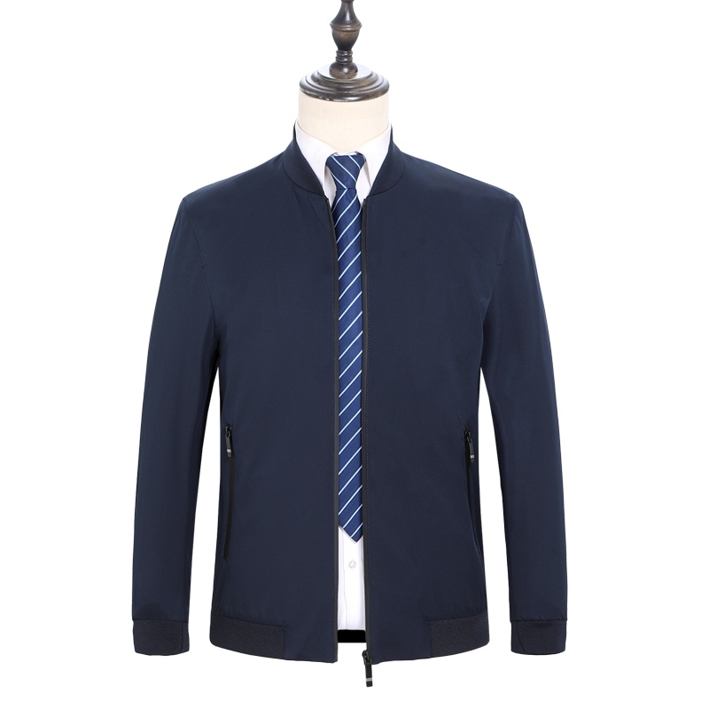 恒源祥男士夹克秋冬装款中年男士外套夹克黑色上衣