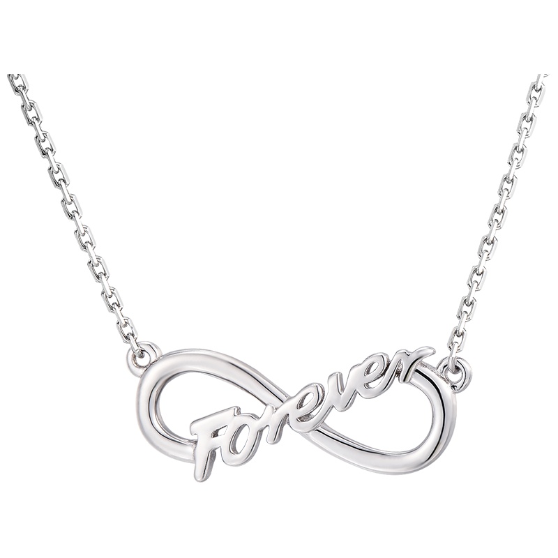佰色传情BRIR英文FOREVER永恒的爱925纯银项链锁骨链