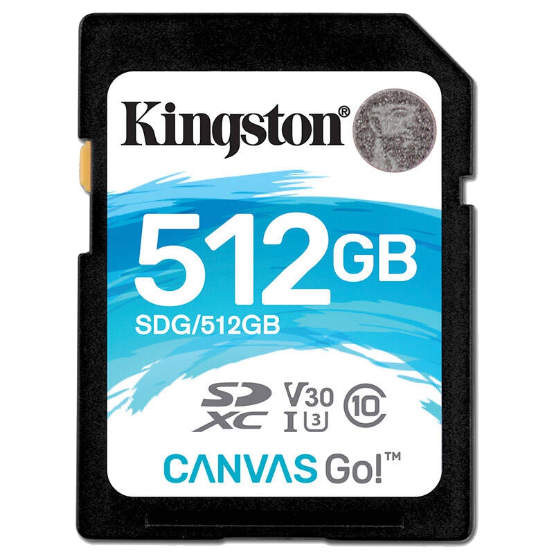 金士顿(Kingston)512GB SD卡 读90MB/s写45MB/s V30 U3 CLASS 10高速相机存储卡