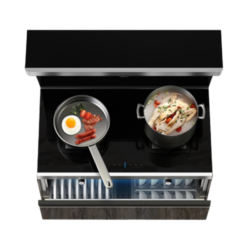 烟灶消 JJZT-90D11-G 玻璃面板 天然气 集成灶