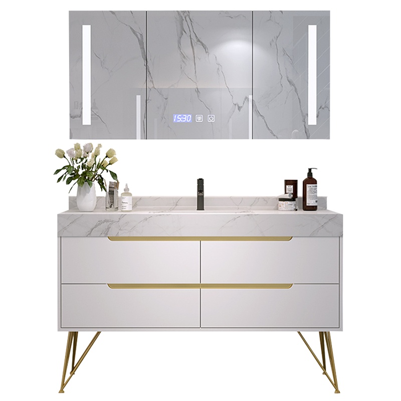 恒妙北欧智能轻奢浴室柜组合现代简约洗脸手盆柜卫生间洗漱台卫浴柜洁具台盆面盆柜落地式