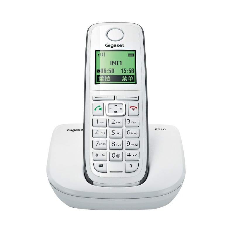 集怡嘉(Gigaset)原西门子 德国进口 E710数字无绳子母机录音电话机座机办公家用无线固话 E710 单机 白