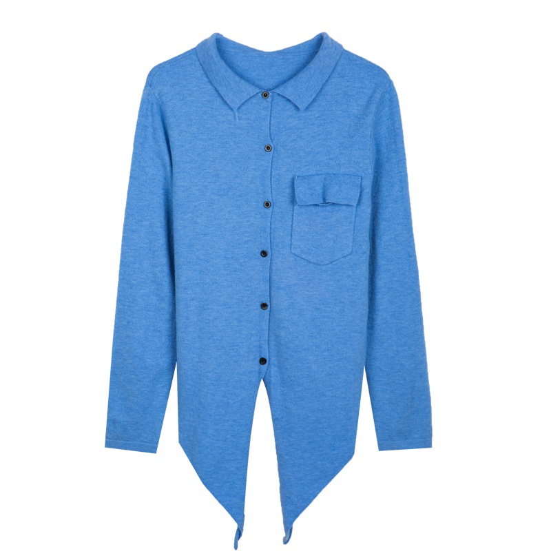 恒源祥女士针织开衫秋季新款中长款宽松含羊毛毛衣外套开衫女百搭薄款羊毛衫