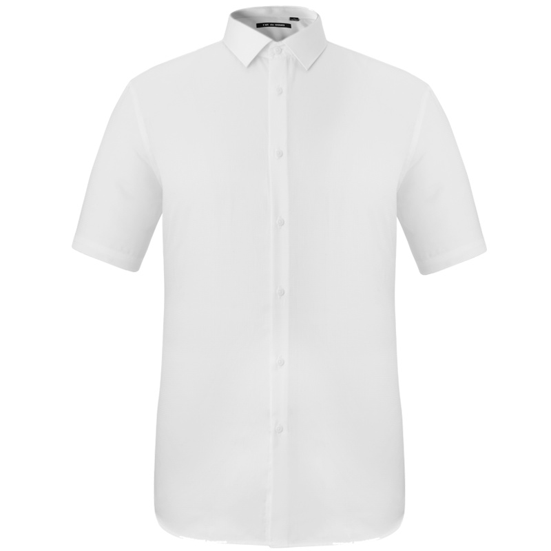 依文新款夏季白衬衫男短袖衬衣男士短袖商务休闲纯色衬衫ED680161