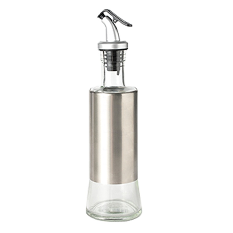 喜碧 厨用不锈钢玻璃油瓶油壶酱油瓶醋瓶控油防漏嘴调料瓶单支装 300ml