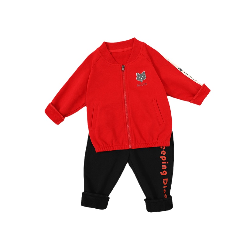 猫人休闲运动卫衣套装儿童套装宝宝秋季套装女童套装