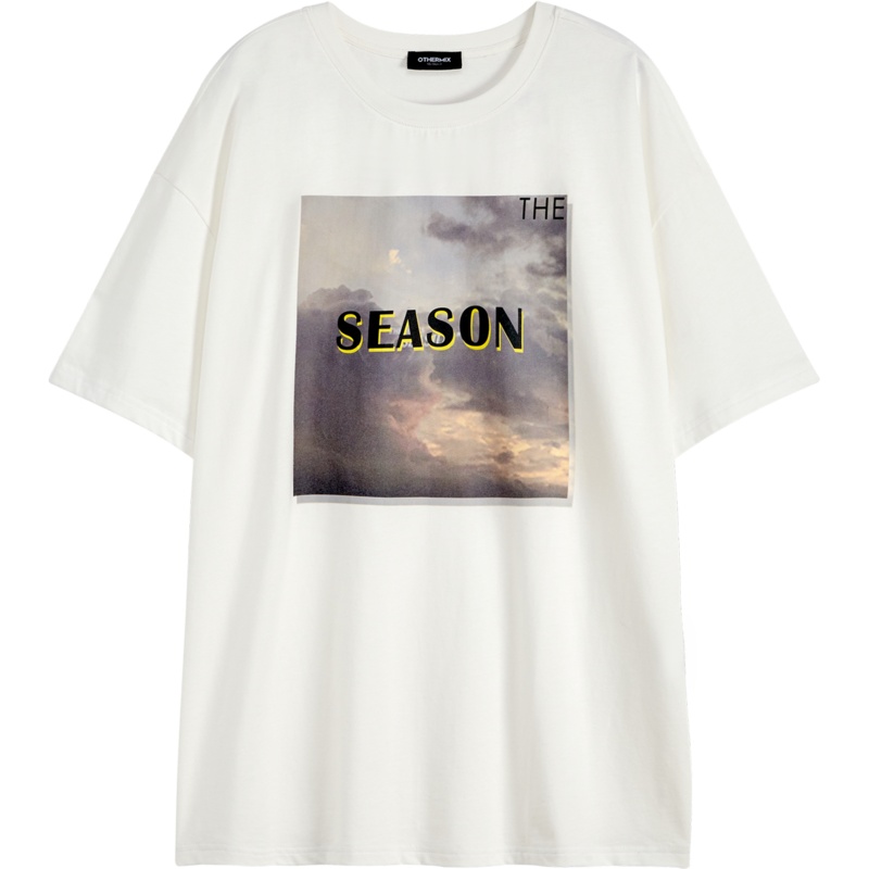 OtherMix欧美简约风T恤2021年夏季新款韩版宽松纯色短袖女上衣潮