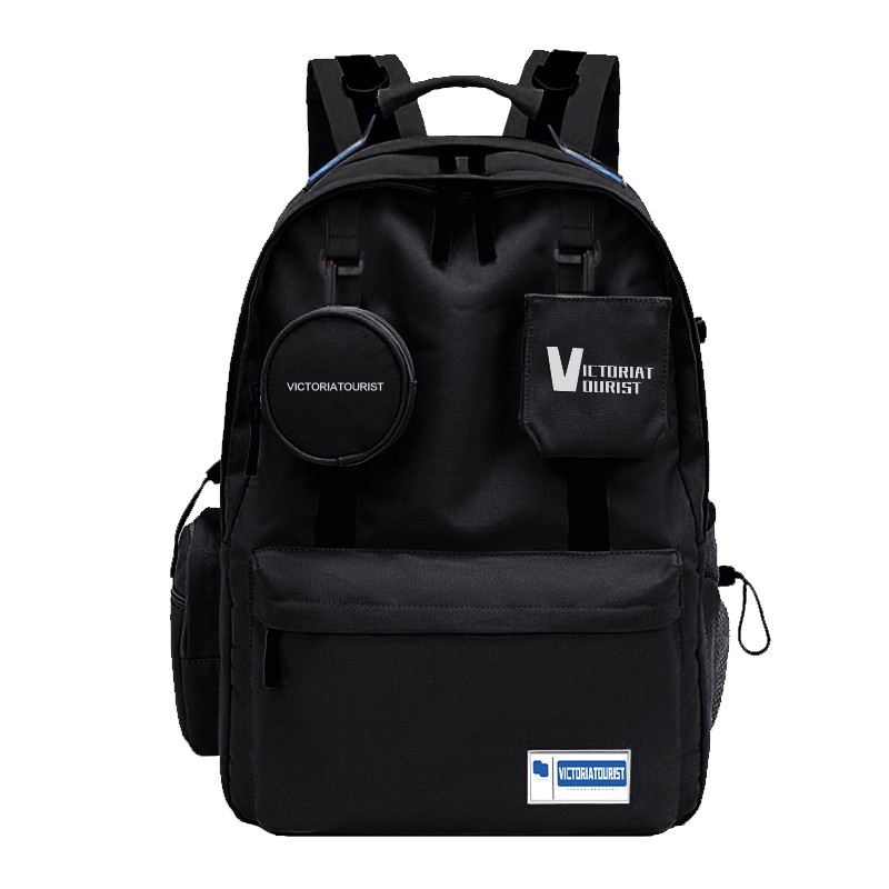 维多利亚旅行者(VICTORIATOURIST)女士双肩包 休闲旅行背包 大容量电脑数码包 校园情侣款 V2109黑色