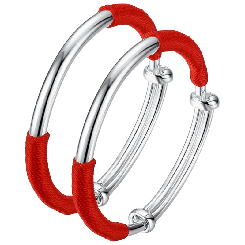 佰色传情宝宝足银999纯银手镯子婴儿男女儿童小孩满月礼银饰