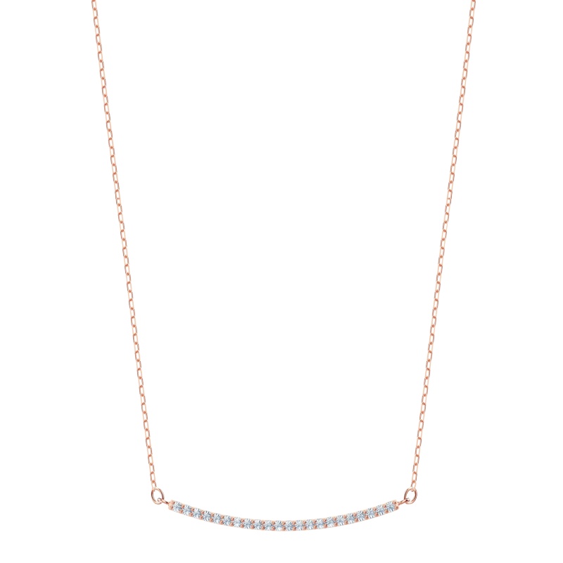 施华洛世奇(SWAROVSKI)简约微笑水晶项链 玫瑰金色 人造水晶 送恋人5464129