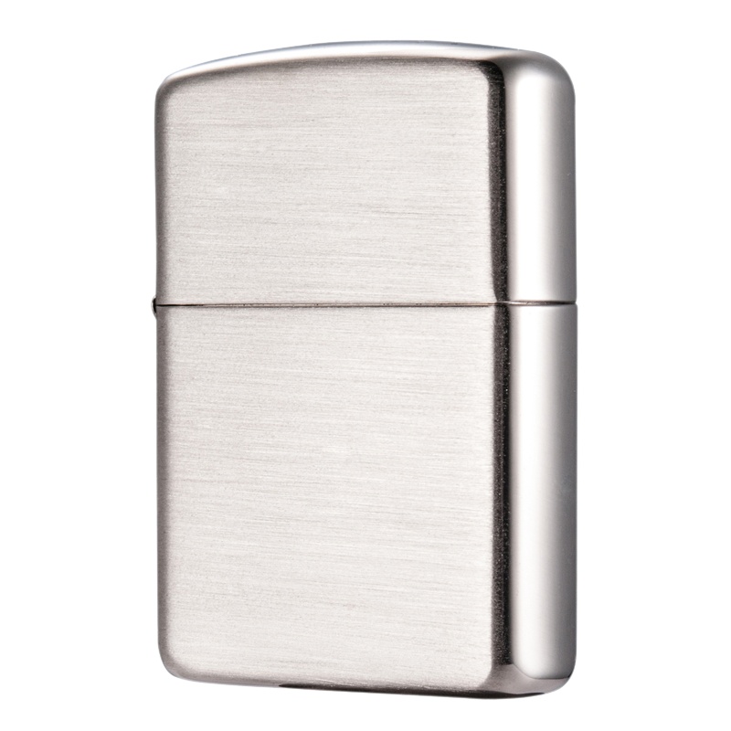 美国ZIPPO打火机 芝宝 纯银拉丝 盔甲沙子27号