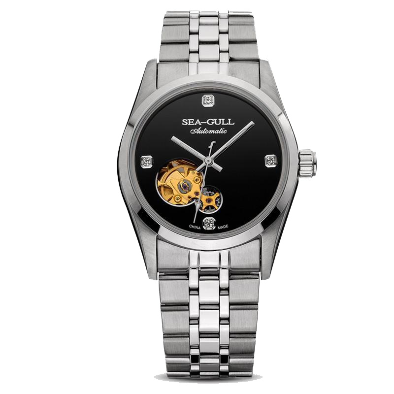 海鸥表(SEAGULL)手表 潮流镂空镜面ST16镂空机芯 情侣款自动机械男表 M149SK
