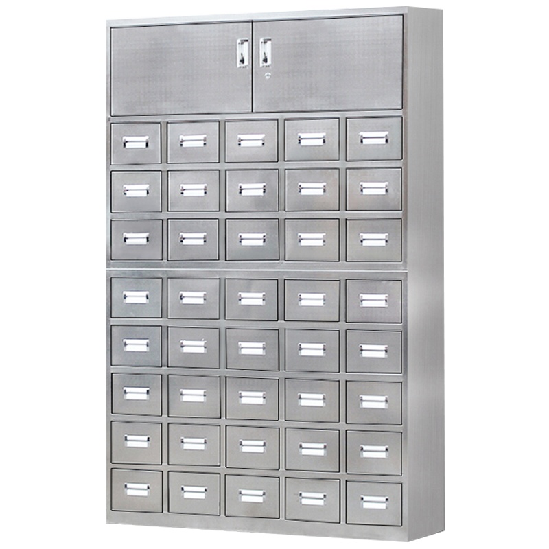 鑫金虎 不锈钢中药柜40斗中药柜西药品柜不锈钢小门诊治医药柜诊所医院药品储存柜铁皮钢制药厨子草药柜