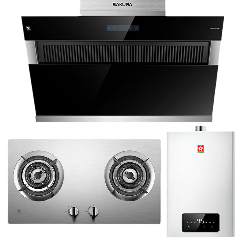樱花(SAKURA)烟灶热套餐双层油网侧吸抽油烟机燃气煤气灶具燃气热水器厨电套装JA06+BGZ01+NJP007S